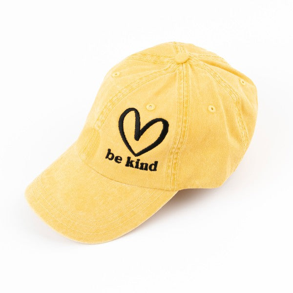 Embroidered Be Kind Heart Canvas Hat