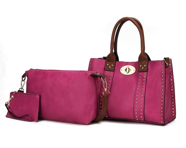 MKF Elissa Satchel Handbag by Mia K- 3 pc Set