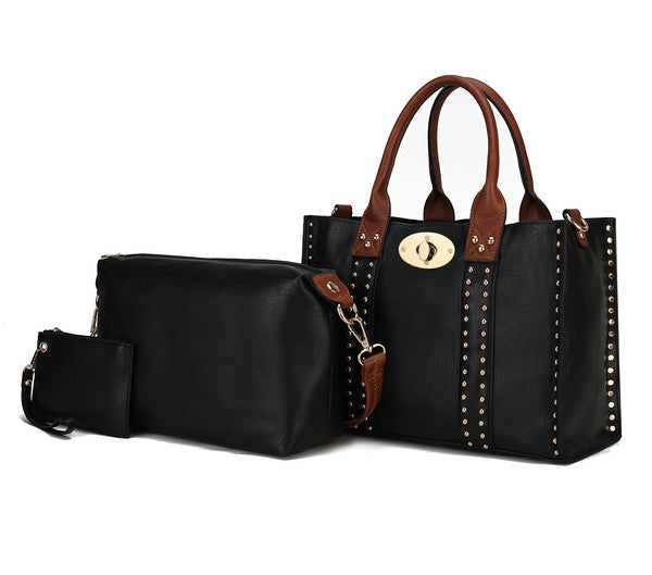 MKF Elissa Satchel Handbag by Mia K- 3 pc Set