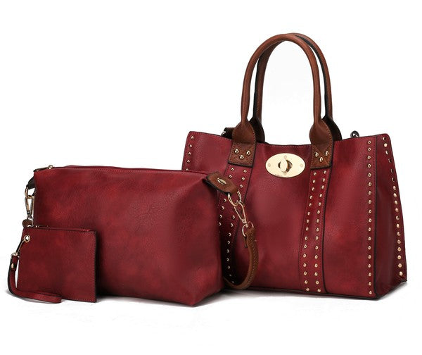 MKF Elissa Satchel Handbag by Mia K- 3 pc Set