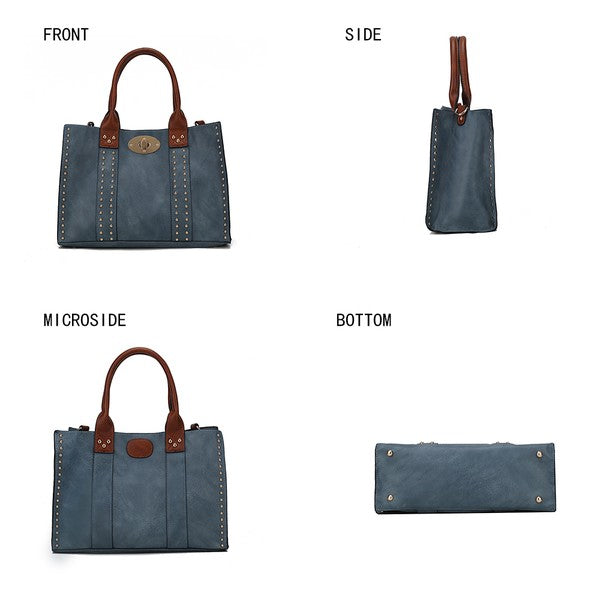 MKF Elissa Satchel Handbag by Mia K- 3 pc Set