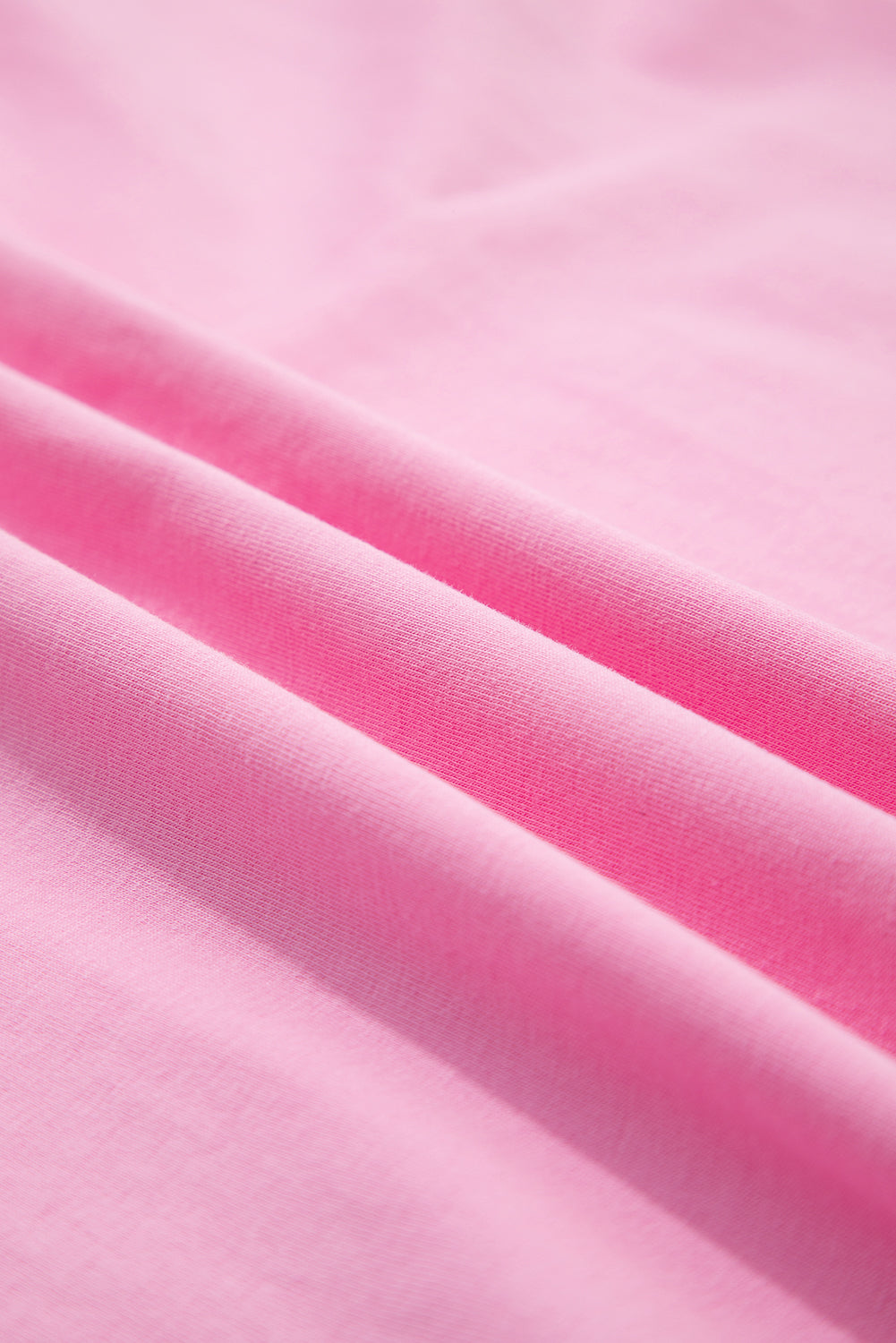 Pink Frilled Trim Crew Neck Loose Fit Mini Dress