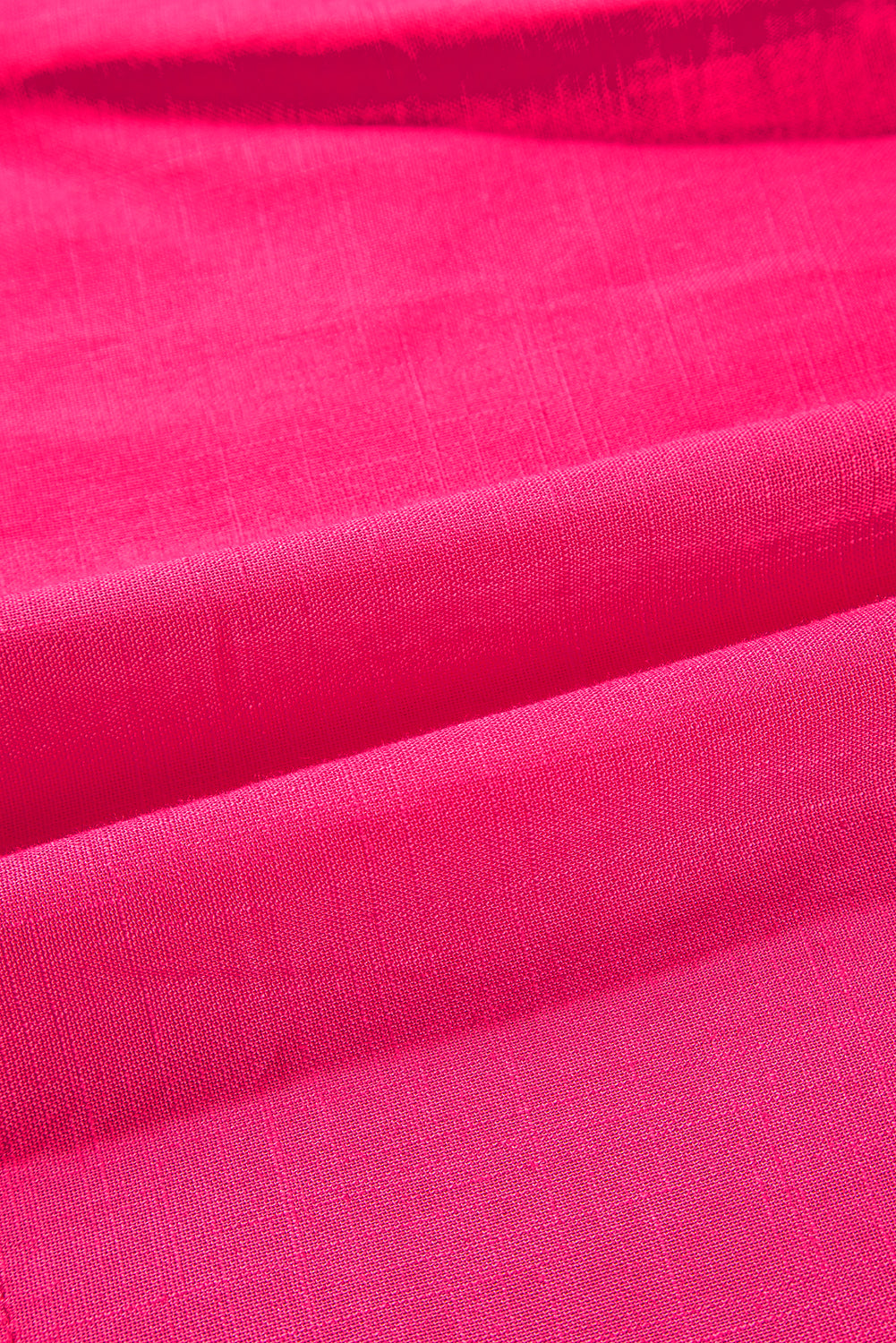 Strawberry Pink Geometric Embroidered Tassel Tie V Neck Blouse