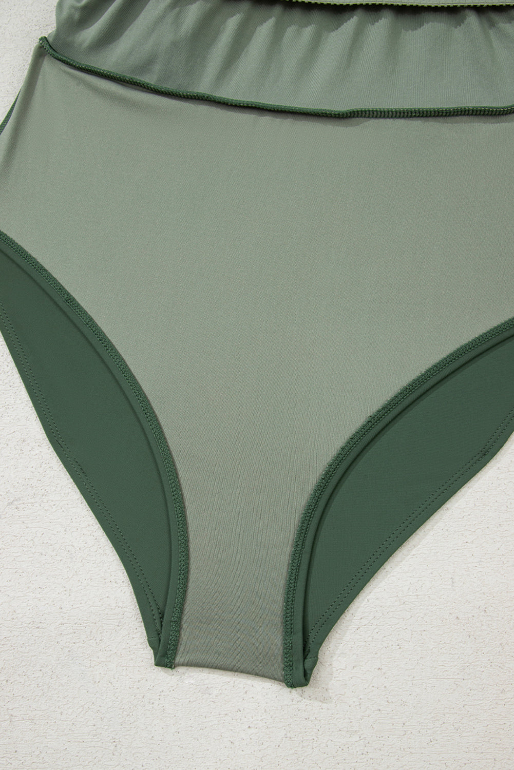 Mist Green Side Tied Waist Square Neck Adjustable Straps A-line One Piece Swim Dress