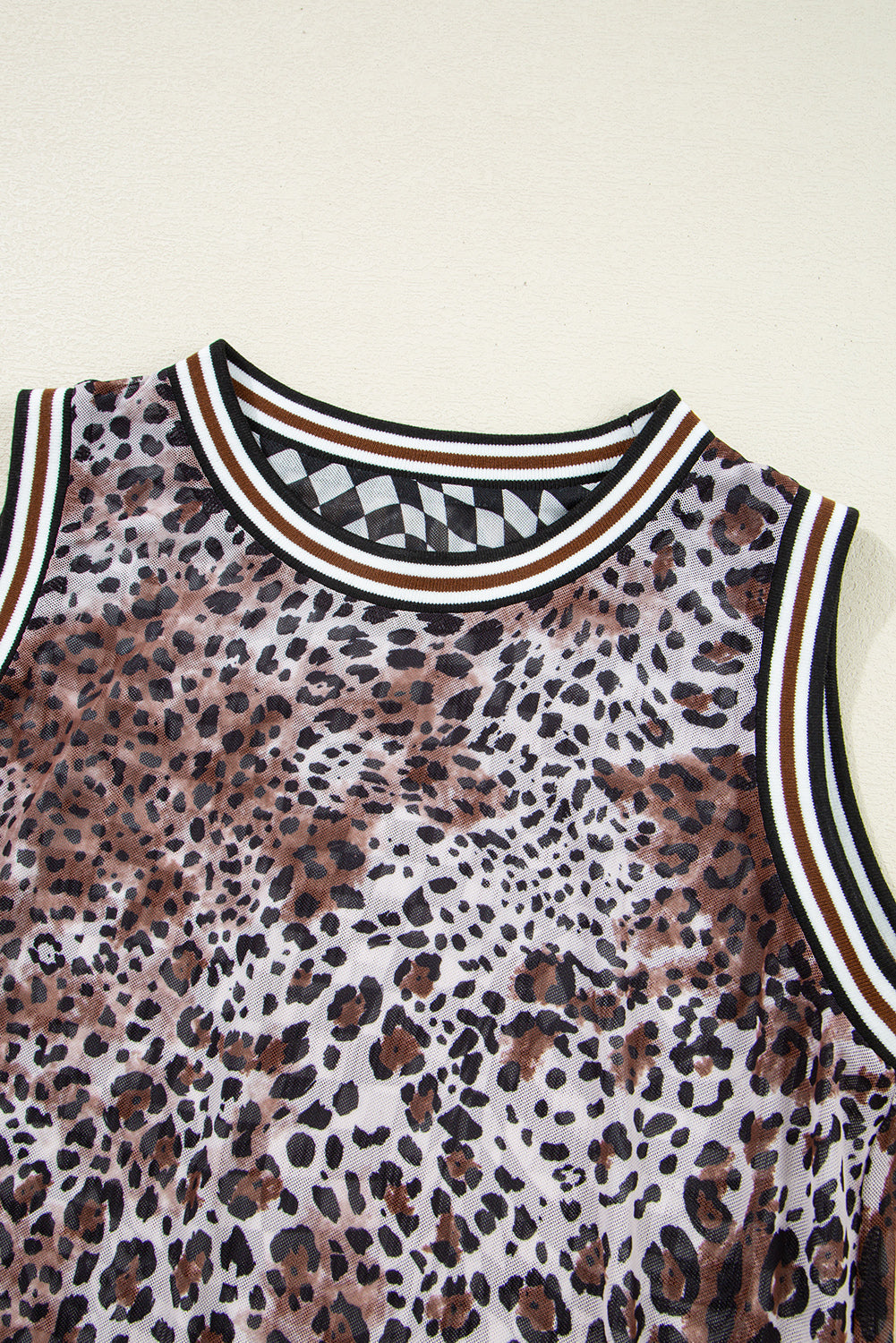 Multicolour Leopard Checkered Double Printed Reversible Sleeveless Long Dress