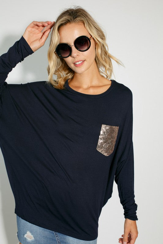 PLUS SEQUENCE POCKET DOLMAN SL TOP