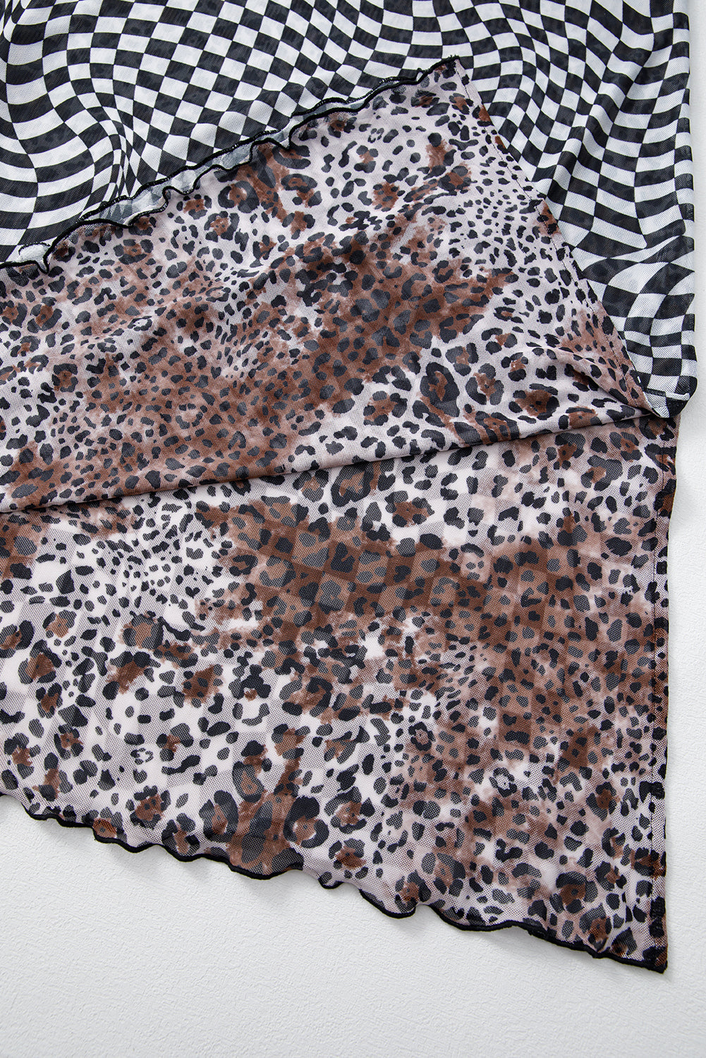 Multicolour Leopard Checkered Double Printed Reversible Sleeveless Long Dress