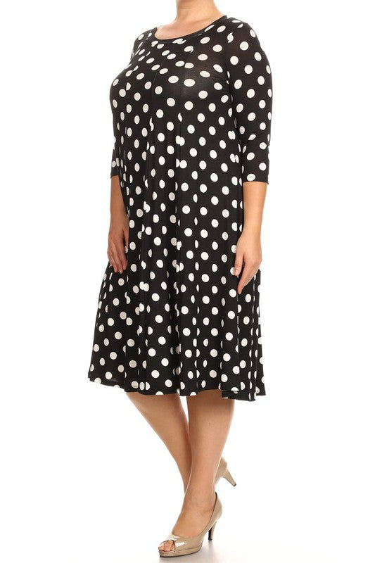 Polka dot midi dress in relaxed fit