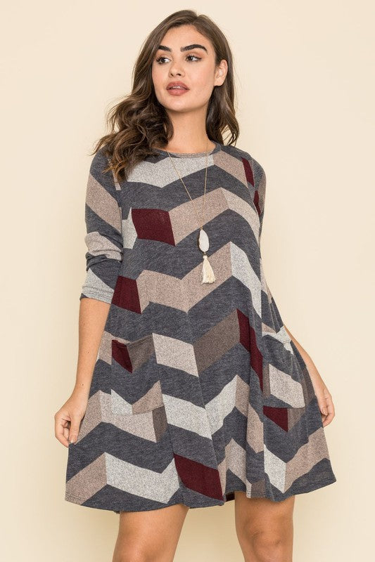 Chevron A-Line Dress