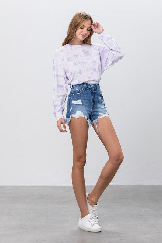 High Rise Denim Shorts