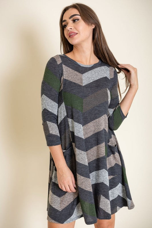 Chevron A-Line Dress