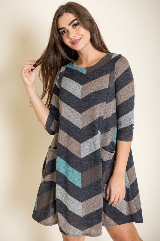 Chevron A-Line Dress