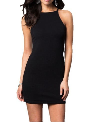 JUNIORS ROUND NECK MINI DRESS