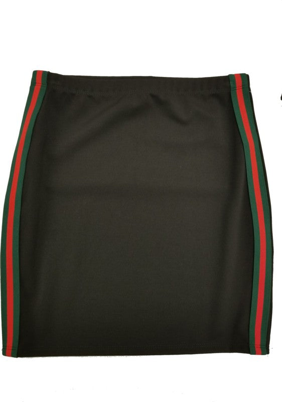 JUNIOR'S ELASTIC STRIPE SIDE SKIRT