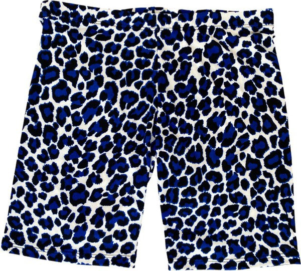 JUNIORS CHEETAH PRINT COTTON BIKER SHORTS