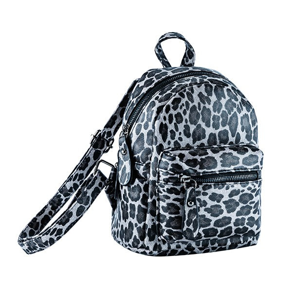 TRAVEL SMALL LEOPARD PRINT PU BACKPACK