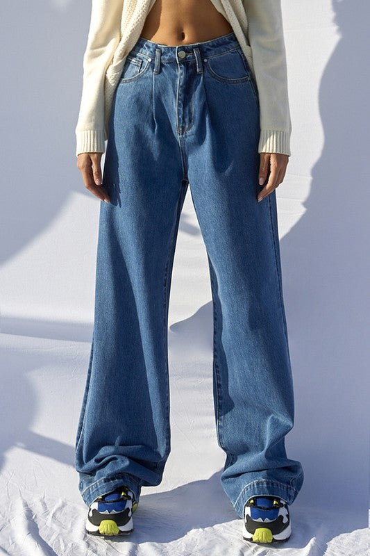 HIGH RISE WIDE LEG JEANS