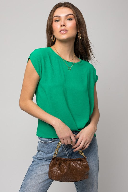 Short Sleeve Top With Twist Hem Detail