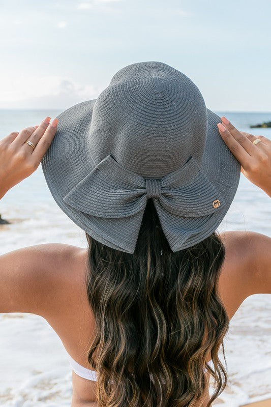 Bow Back Straw Bucket Hat