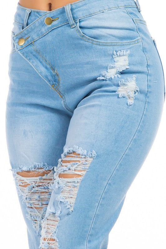 DENIM JEANS MULTI CUT