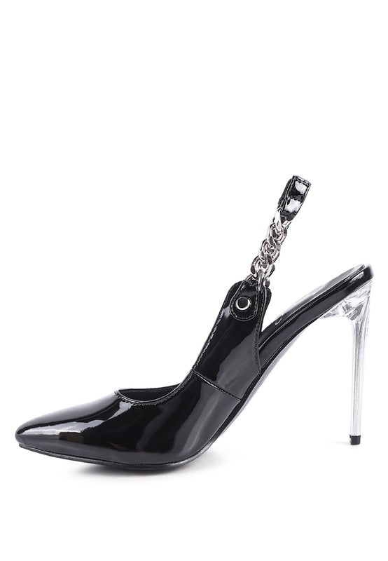 COVETED HIGH HEELED SLING BACK SANDAL