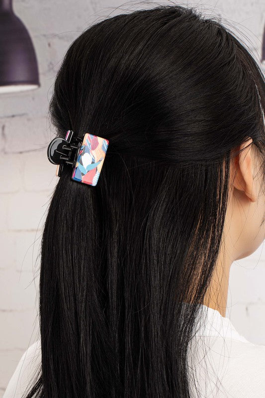 Acetate pattern printed hair claw clip