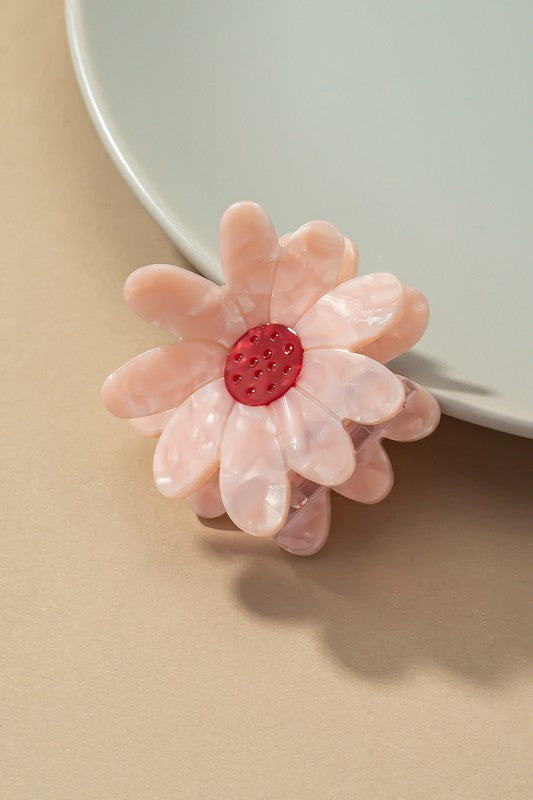 Acetate flower hair claw clip