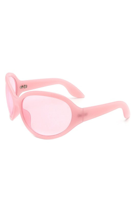 Oversize Round Wraparound Fashion Sunglasses