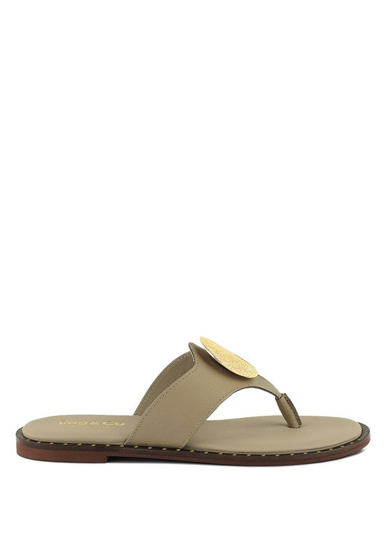 KATHLEEN Embellished Slip-On Thong Sandals