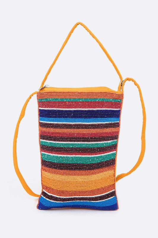 Serape Beaded Crossbody Swing Bag