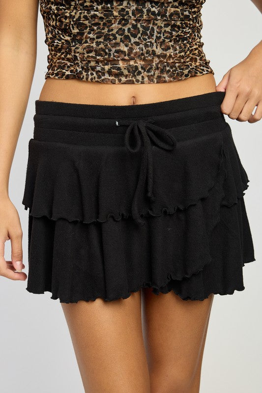 TIERED RUFFLE MINI SKORT