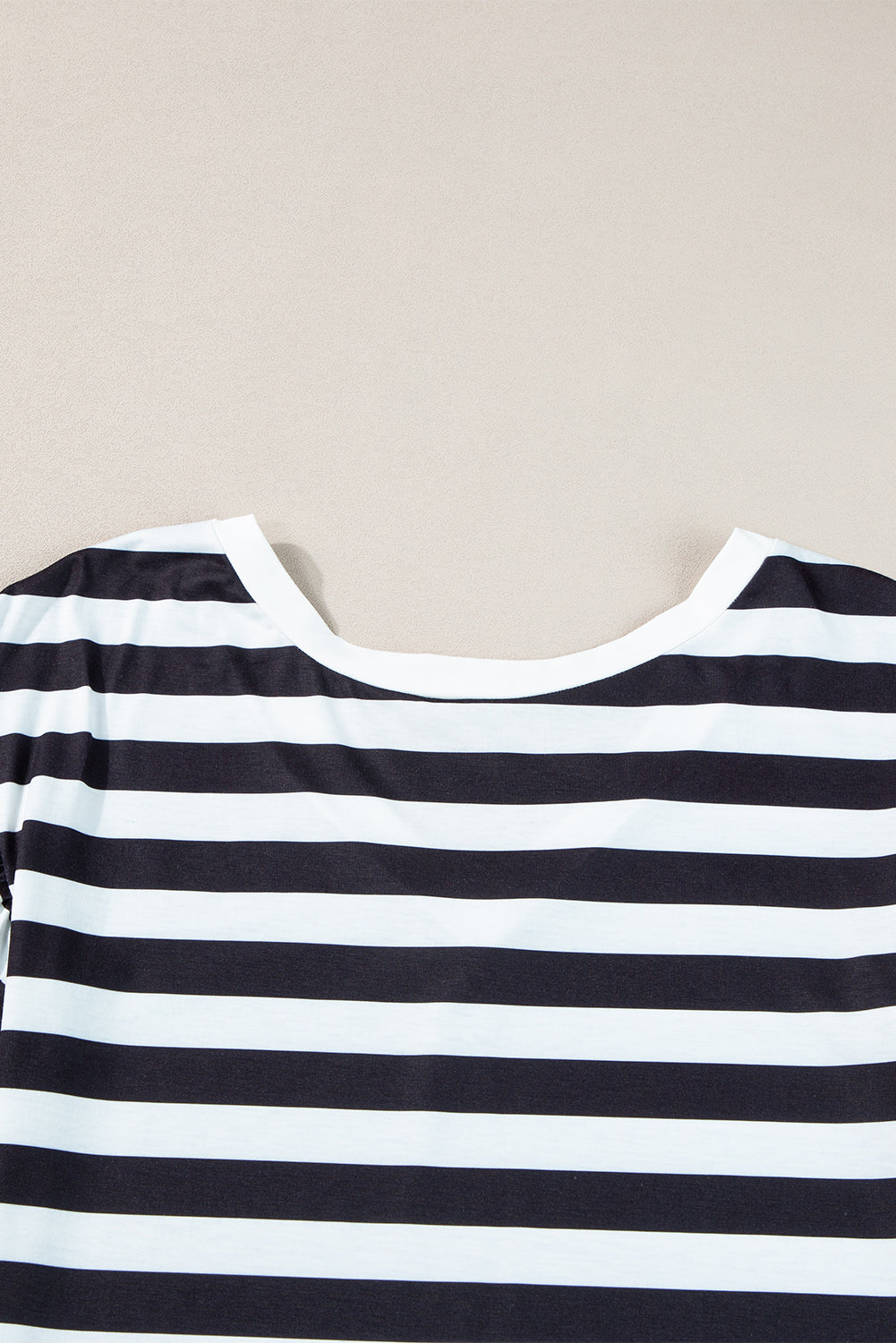 Black Striped V Neck Ruffle Sleeve Top