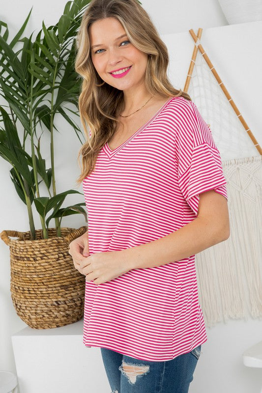 PIN STRIPE BOXY TOP