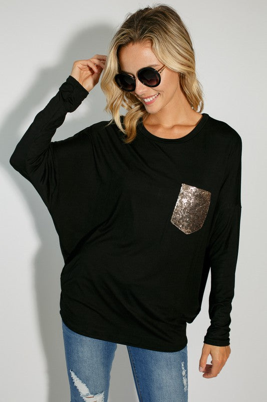 PLUS SEQUENCE POCKET DOLMAN SL TOP