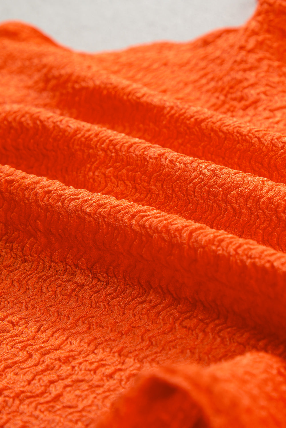 Orange Textured Tassel Hem Cropped Cami Top