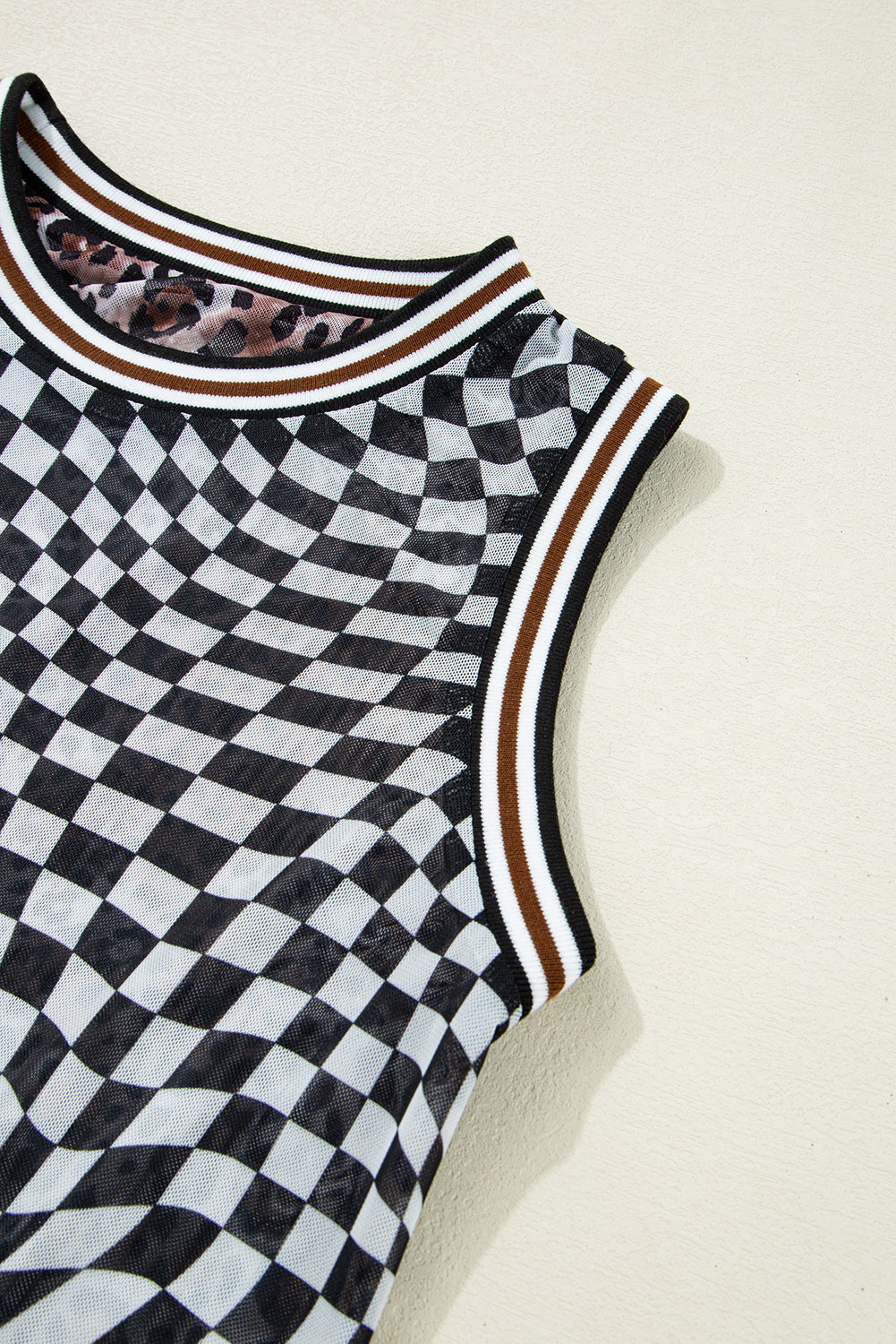 Multicolour Leopard Checkered Double Printed Reversible Sleeveless Long Dress