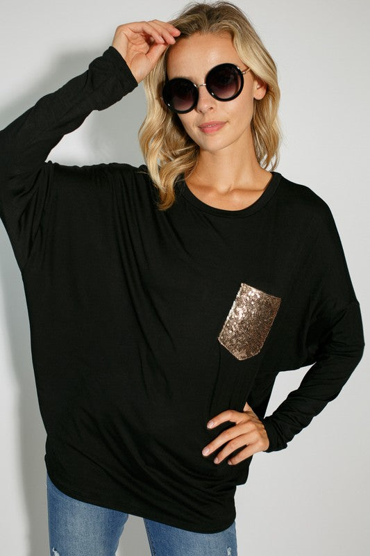 PLUS SEQUENCE POCKET DOLMAN SL TOP