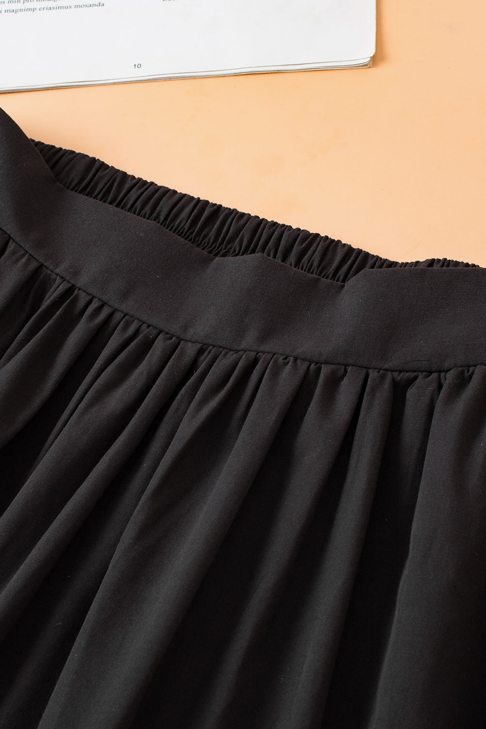 Black Ricrac Trim Colorblock High Waist Long Skirt