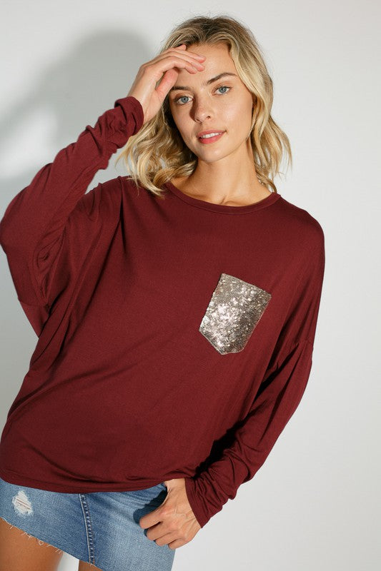 PLUS SEQUENCE POCKET DOLMAN SL TOP