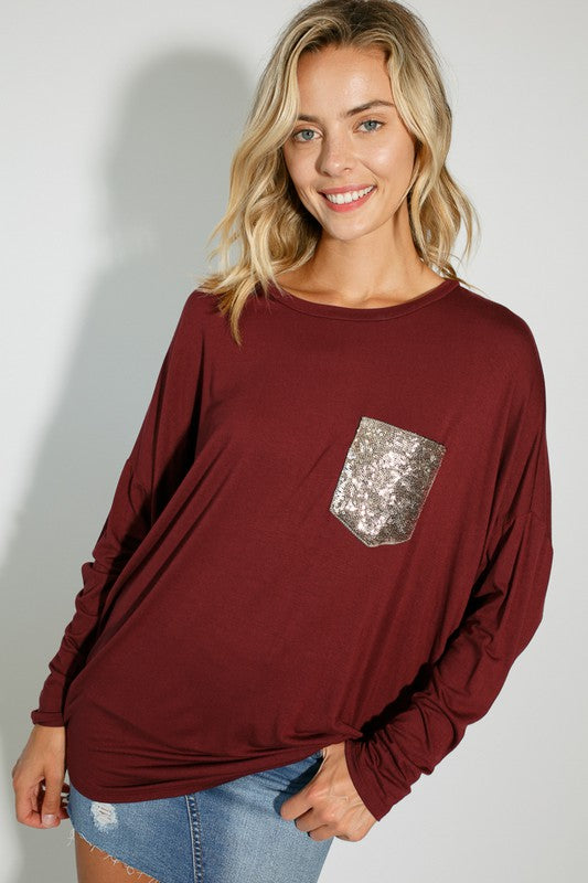 PLUS SEQUENCE POCKET DOLMAN SL TOP