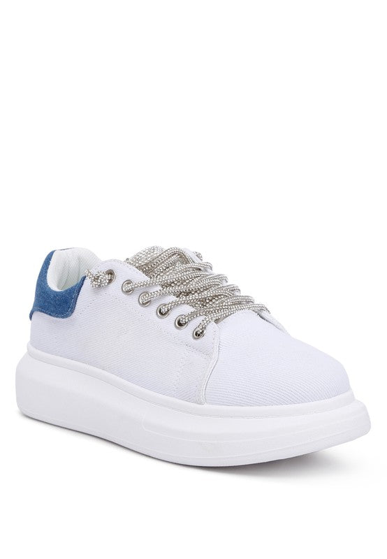 Jaxen Rhinestones Lace Up Sneakers