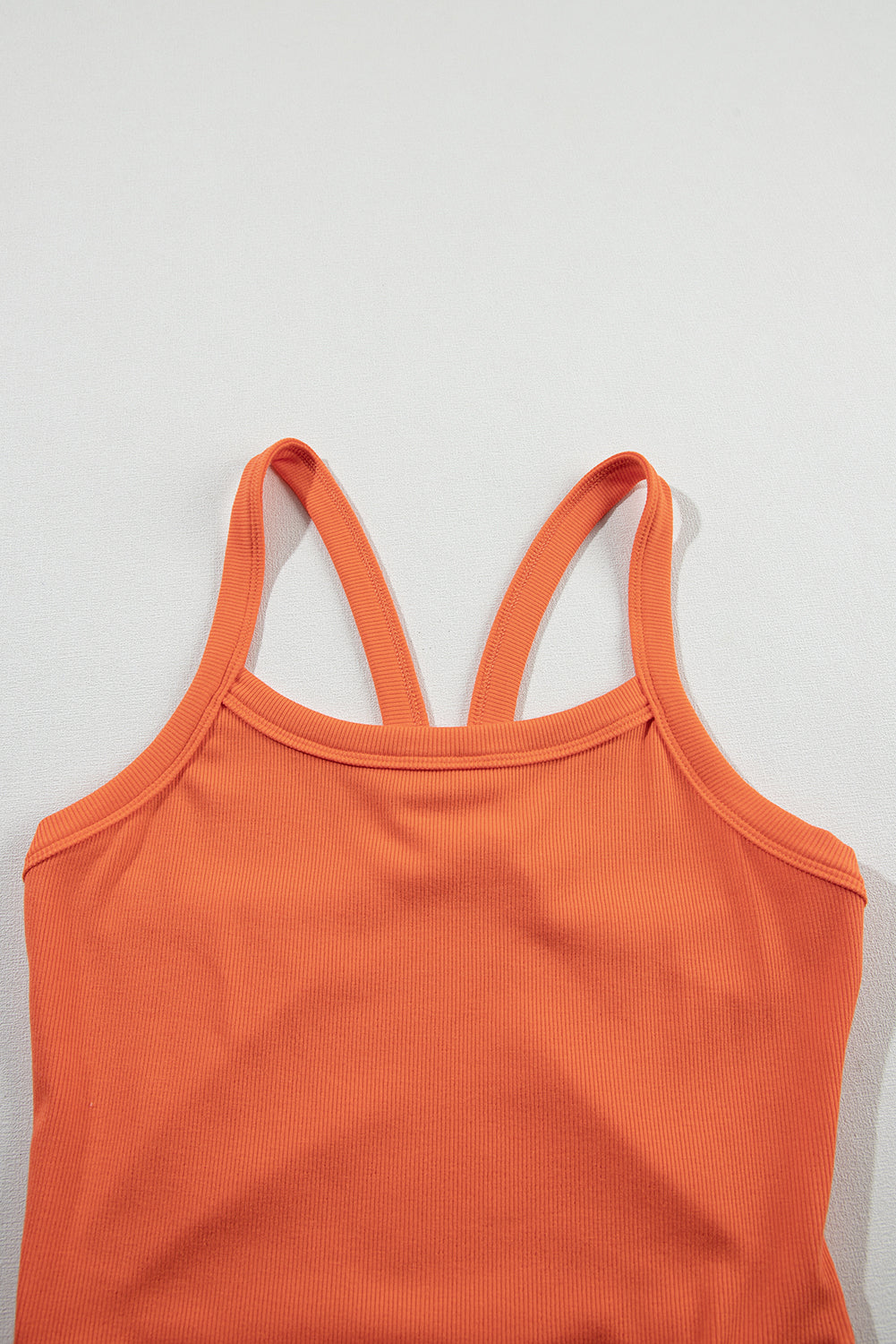 Grapefruit Orange Athletic Ribbed Cropped Cami Top