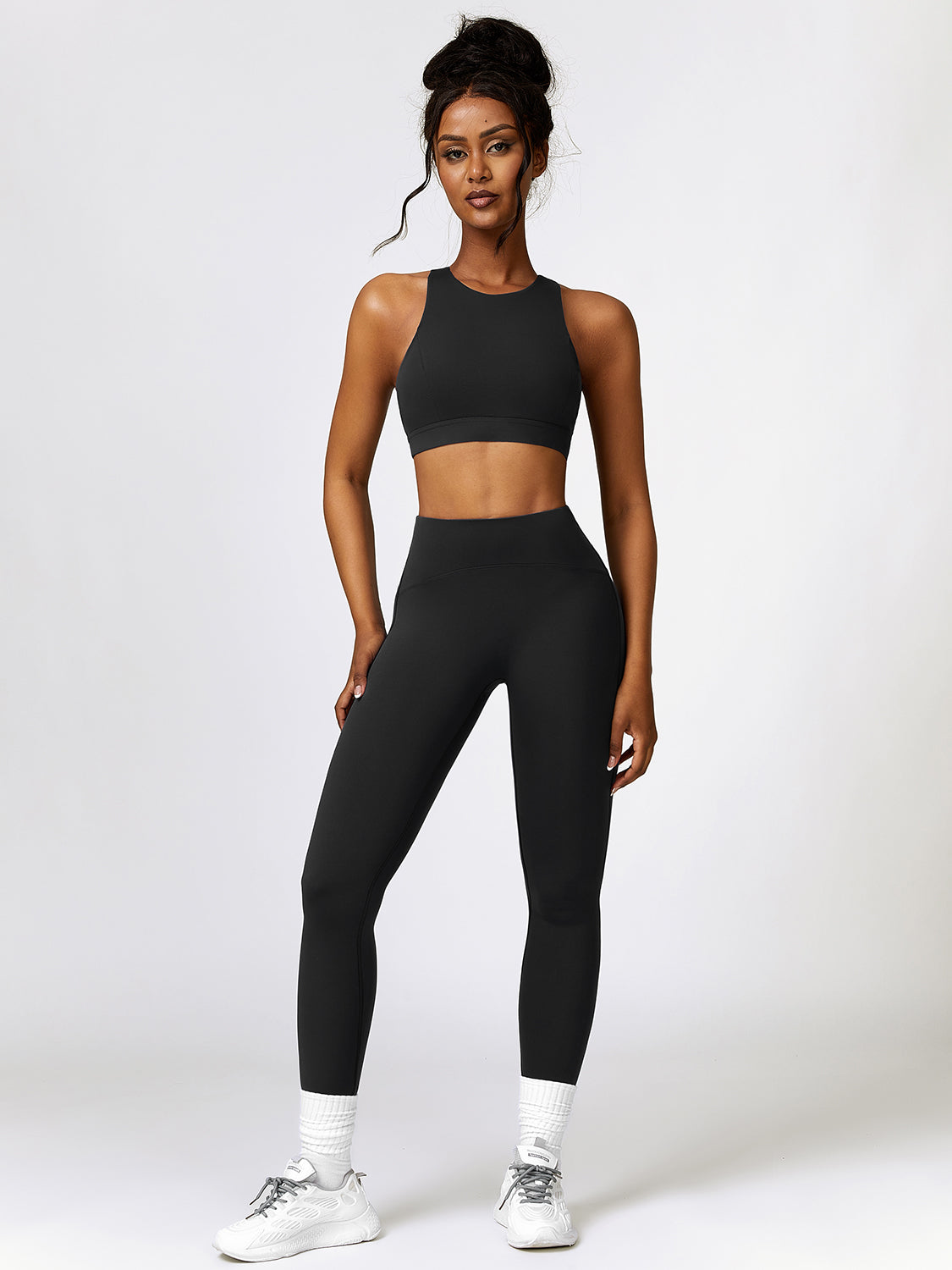 Cutout Cropped Sport Tank and Leggings Set