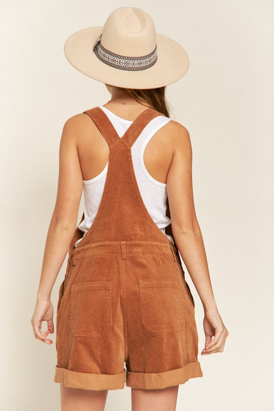 Corduroy Adjustable Shoulder Straps Overall PLUS